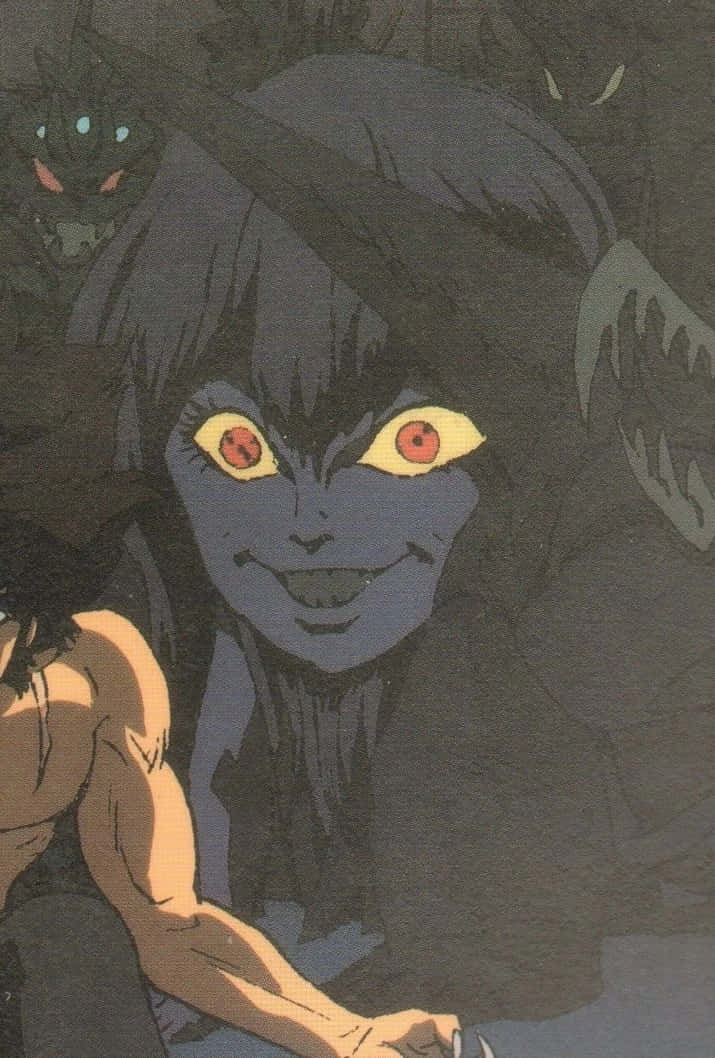 Devilman Crybaby, Psycho Jenny, blue-skinned, SD Phone Wallpaper