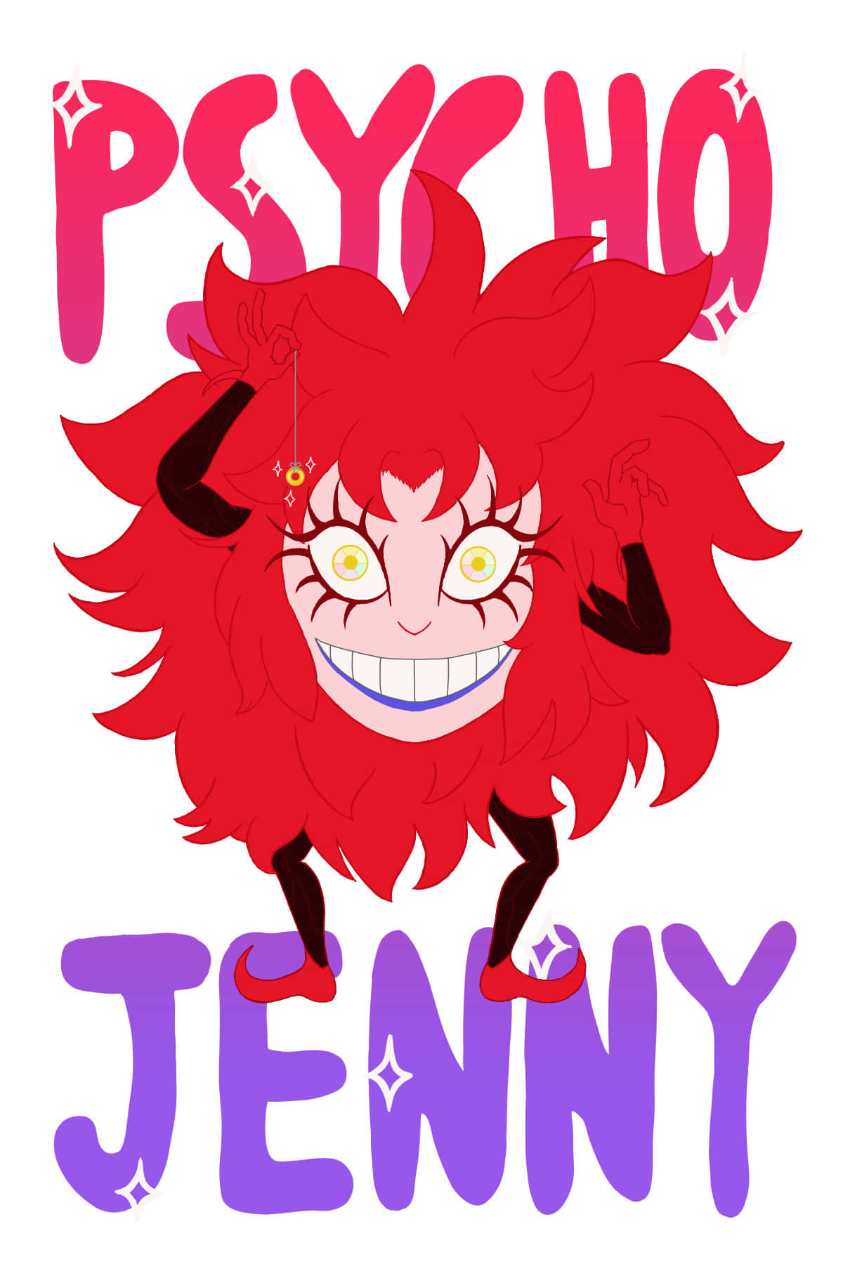 Psycho Jenny, Devilman Crybaby, wild red hair, HD Phone Wallpaper