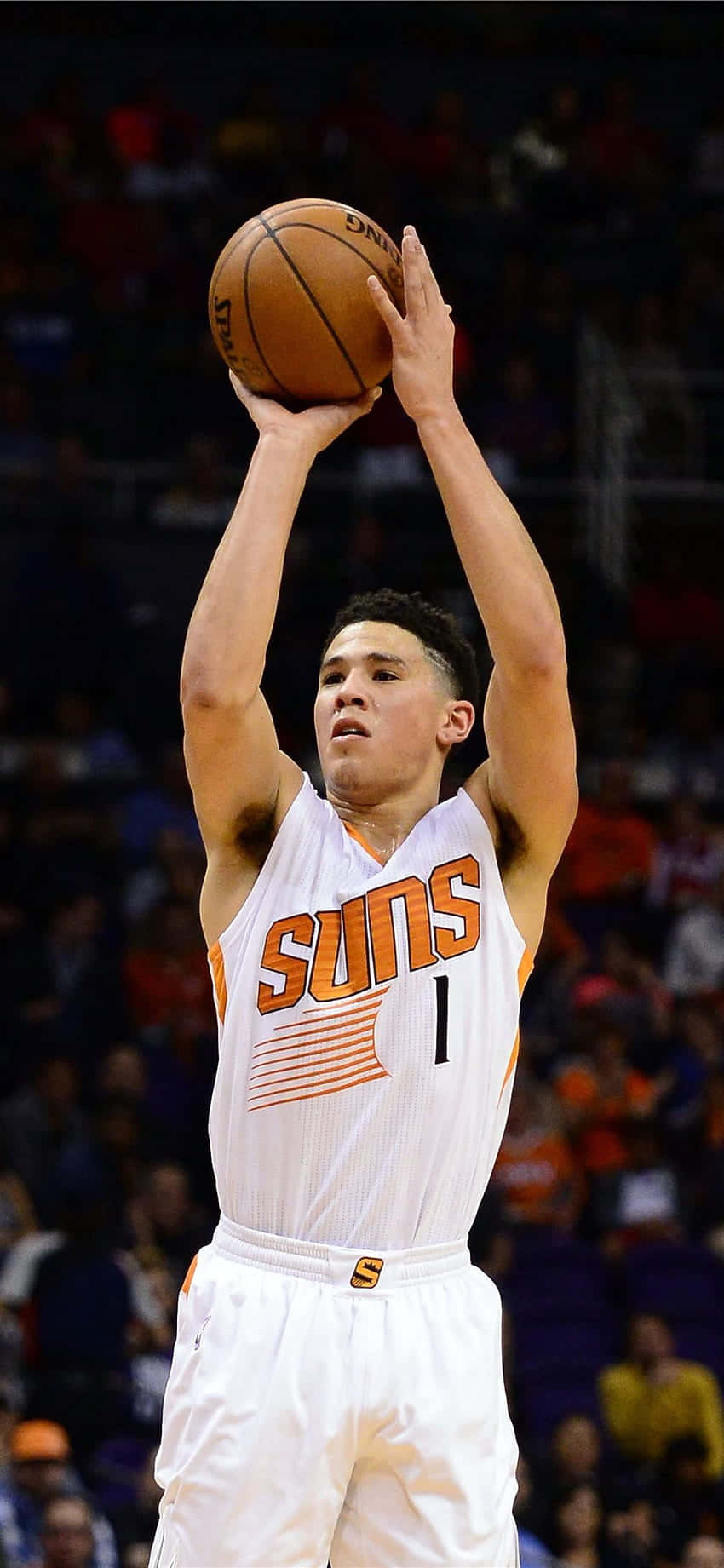 Devin Booker, iPhone, white Suns jersey, HD Phone Wallpaper