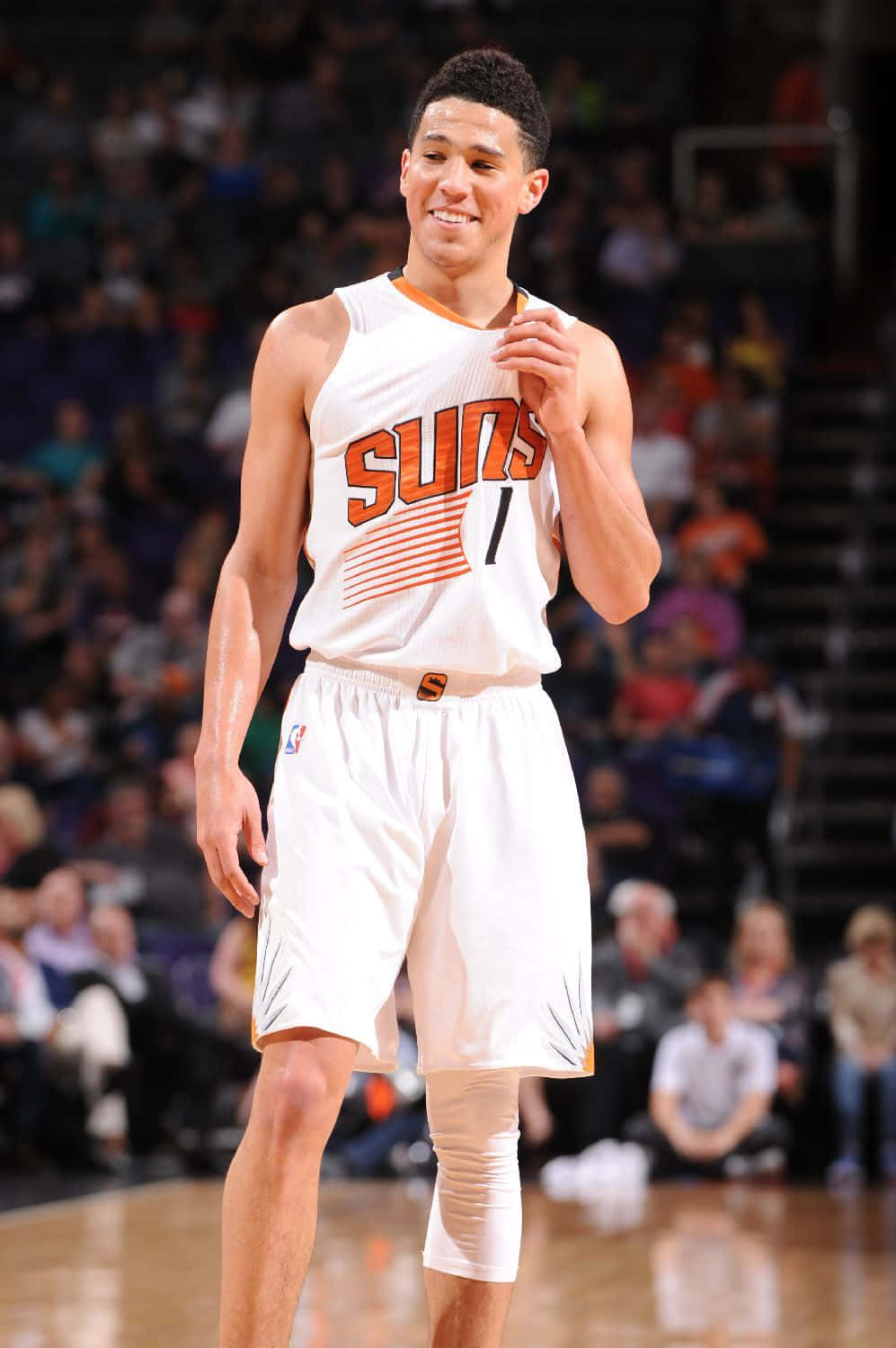 Devin Booker, white Suns jersey, number one, HD Phone Wallpaper