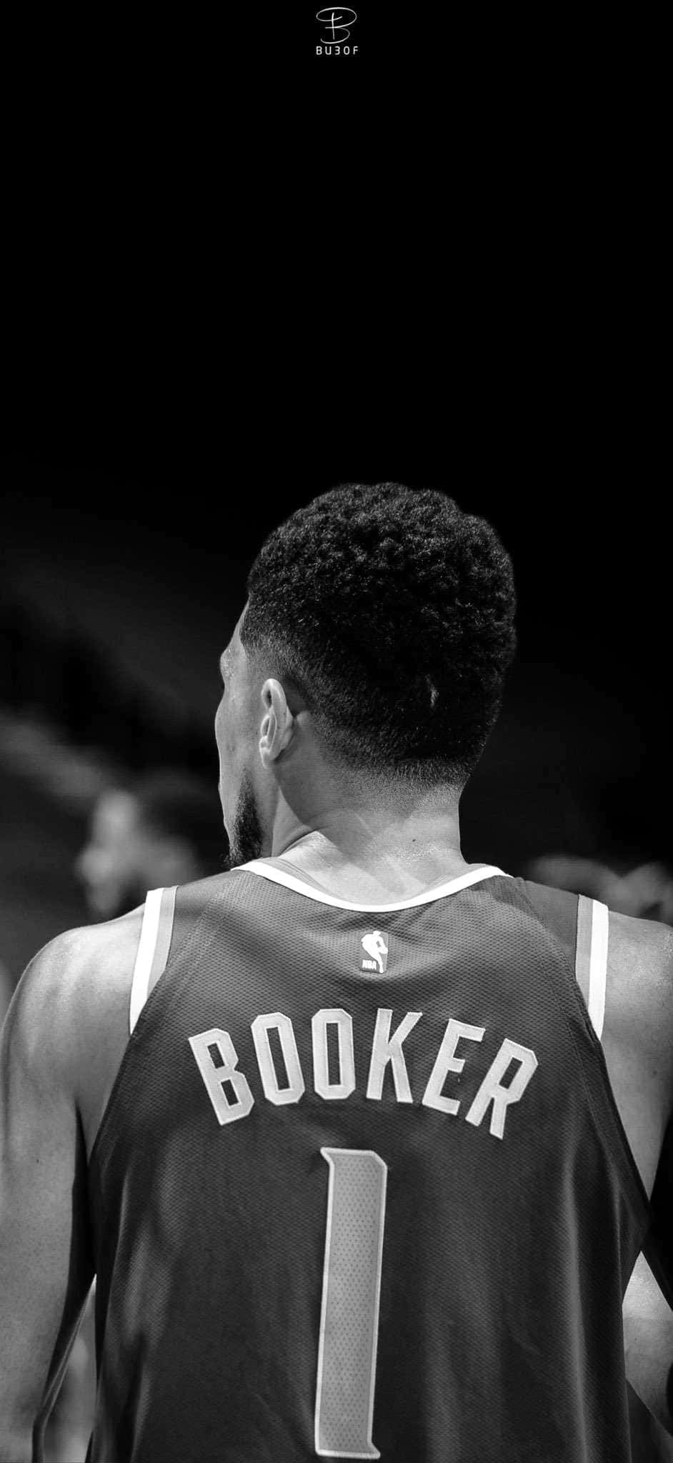 Devin Booker, black basketball, jersey, Full HD Phone Wallpaper