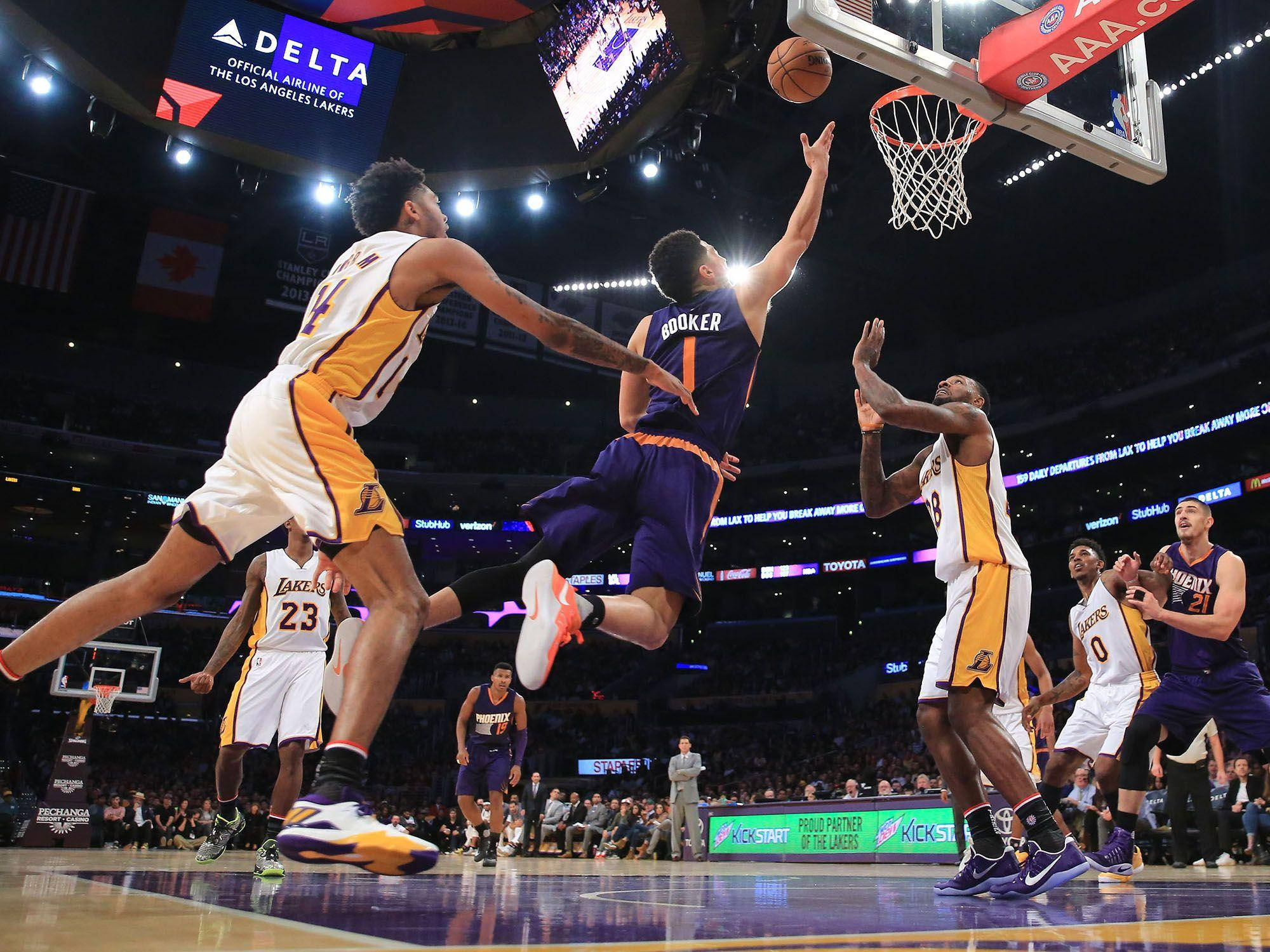 Devin Booker, purple, white, Full HD Desktop Wallpaper