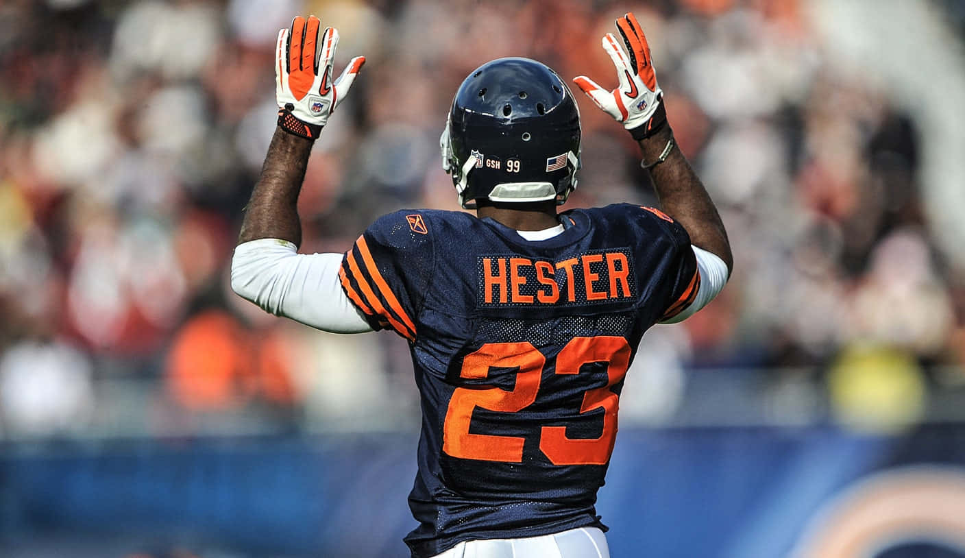 Devin Hester, navy blue and orange jersey, HESTER, HD Desktop Wallpaper