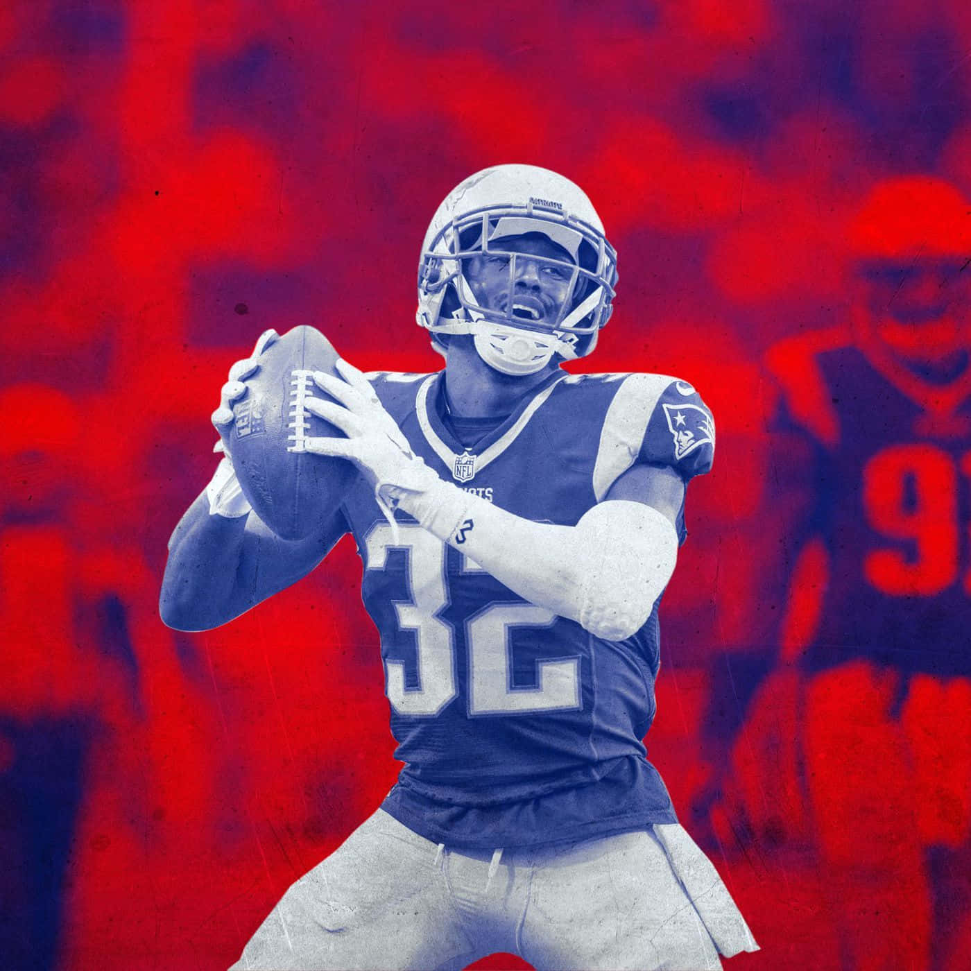 Devin McCourty, number 32, blue uniform, HD Desktop Wallpaper