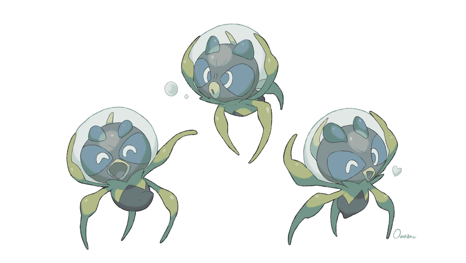 Dewpider, bubble helmets, cartoonish, Full HD Desktop Wallpaper