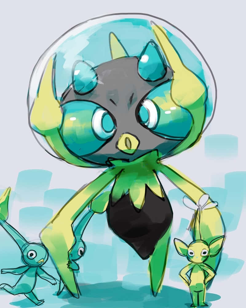 Dewpider, green, teal, SD Phone Wallpaper