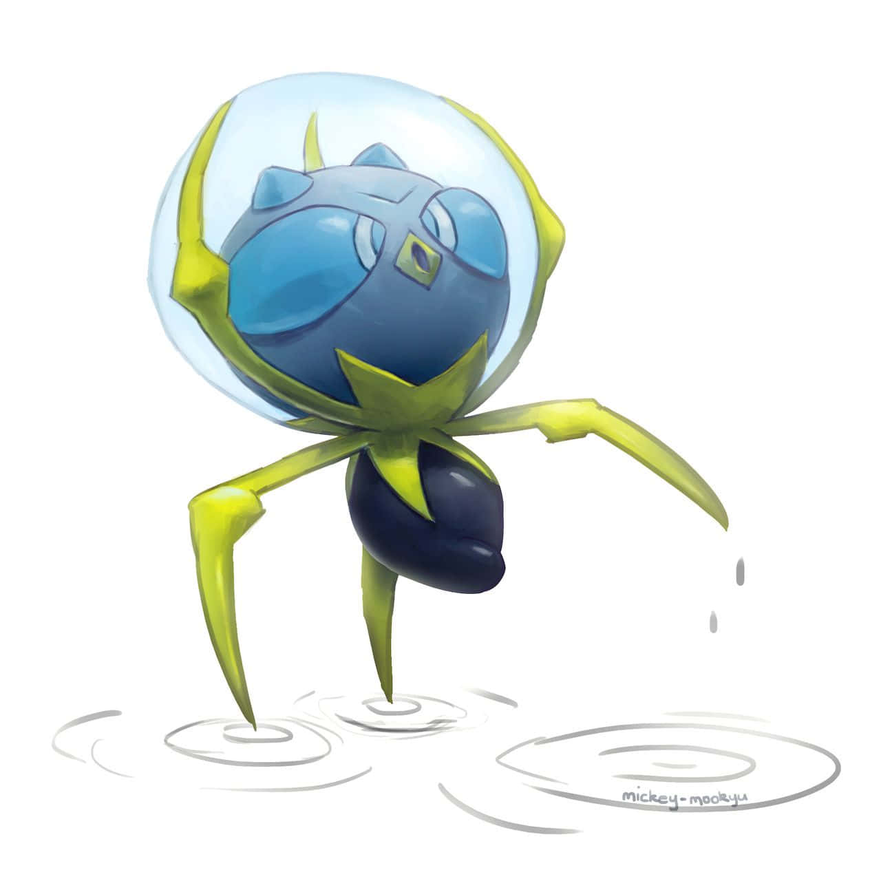 Dewpider, blue and yellow, clear dome helmet, HD Desktop Wallpaper