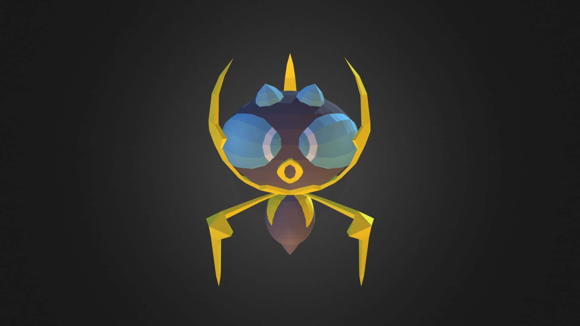 glowing dewpider, blue eyes, yellow limbs, Full HD Desktop Wallpaper