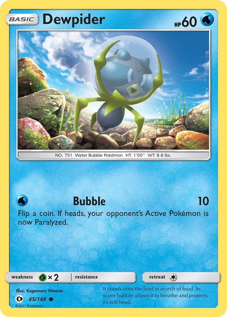 Dewpider, blue card, transparent bubble head, SD Phone Wallpaper