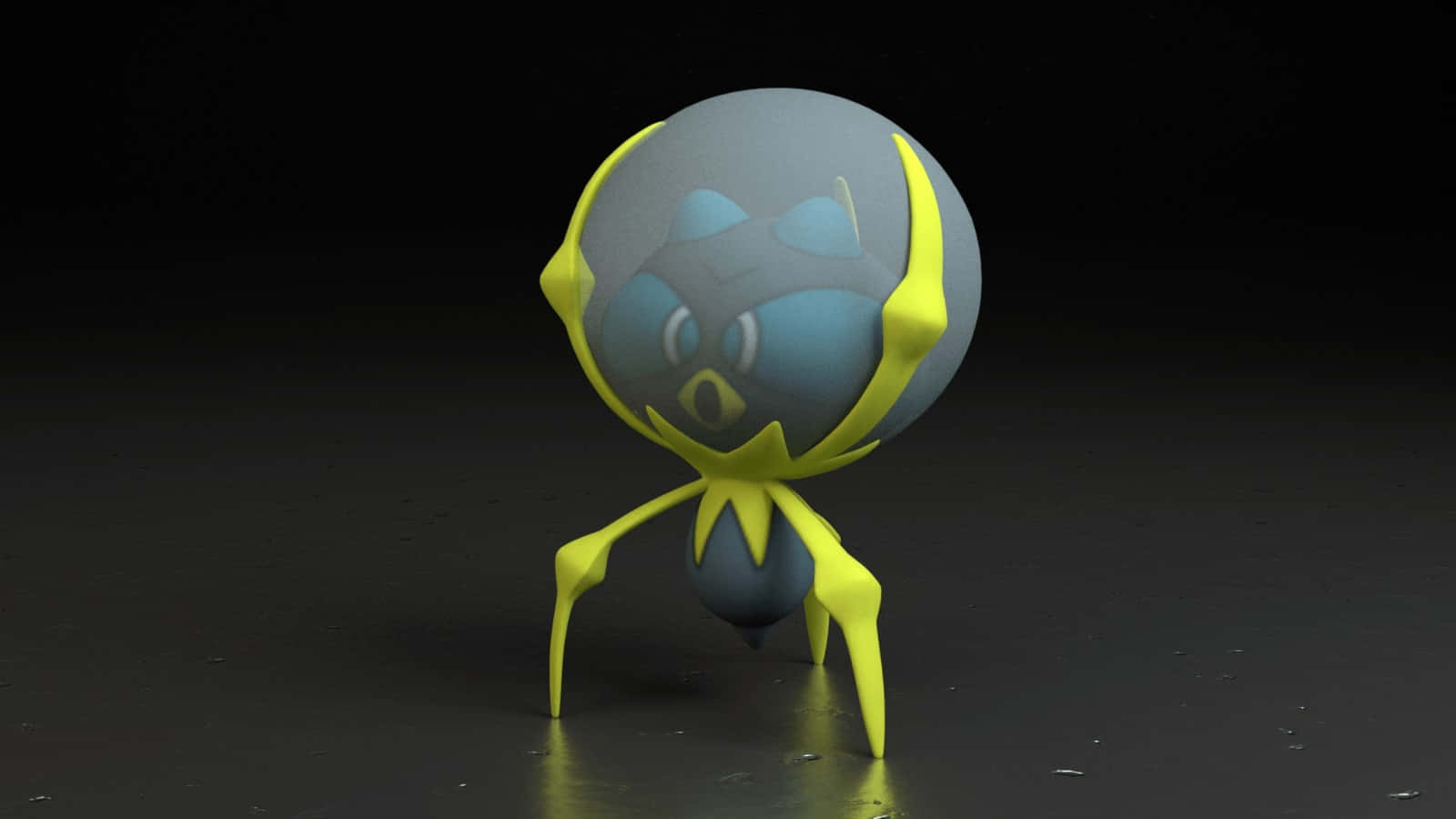 Dewpider, glowing blue, yellow, HD Desktop Wallpaper