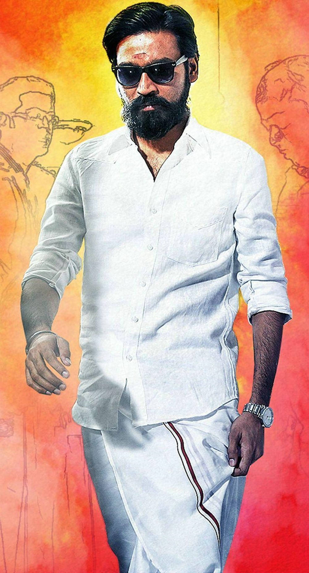 Dhanush, white shirt, pants, HD Phone Wallpaper