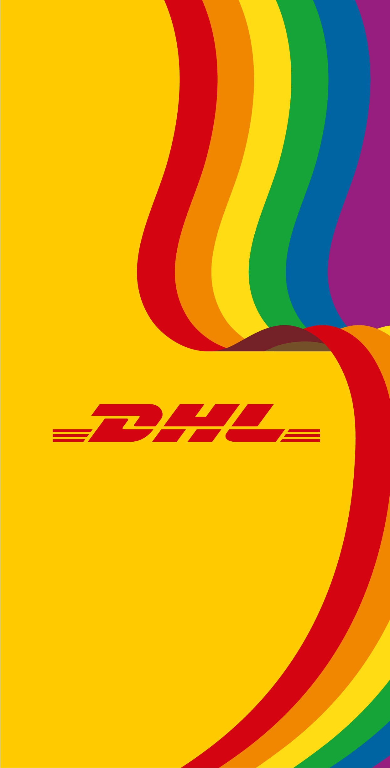 DHL, rainbow, wavy stripes, Full HD Phone Wallpaper