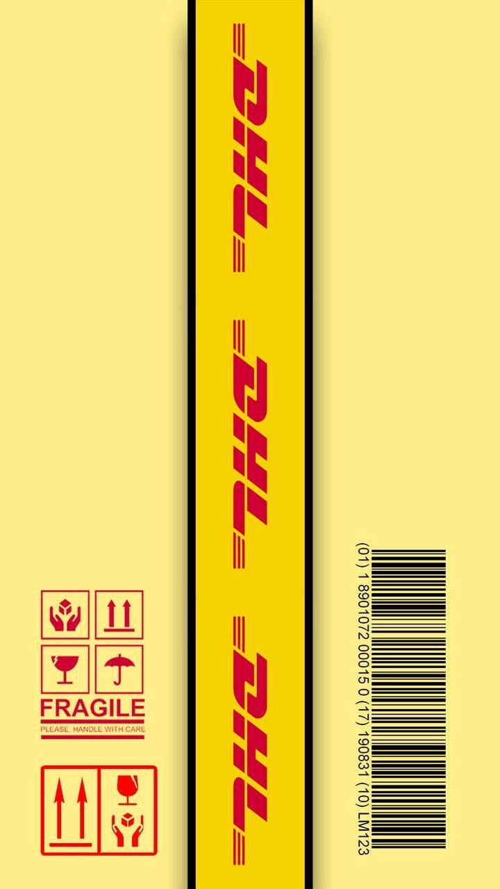 DHL, bright yellow, red logos, HD Phone Wallpaper