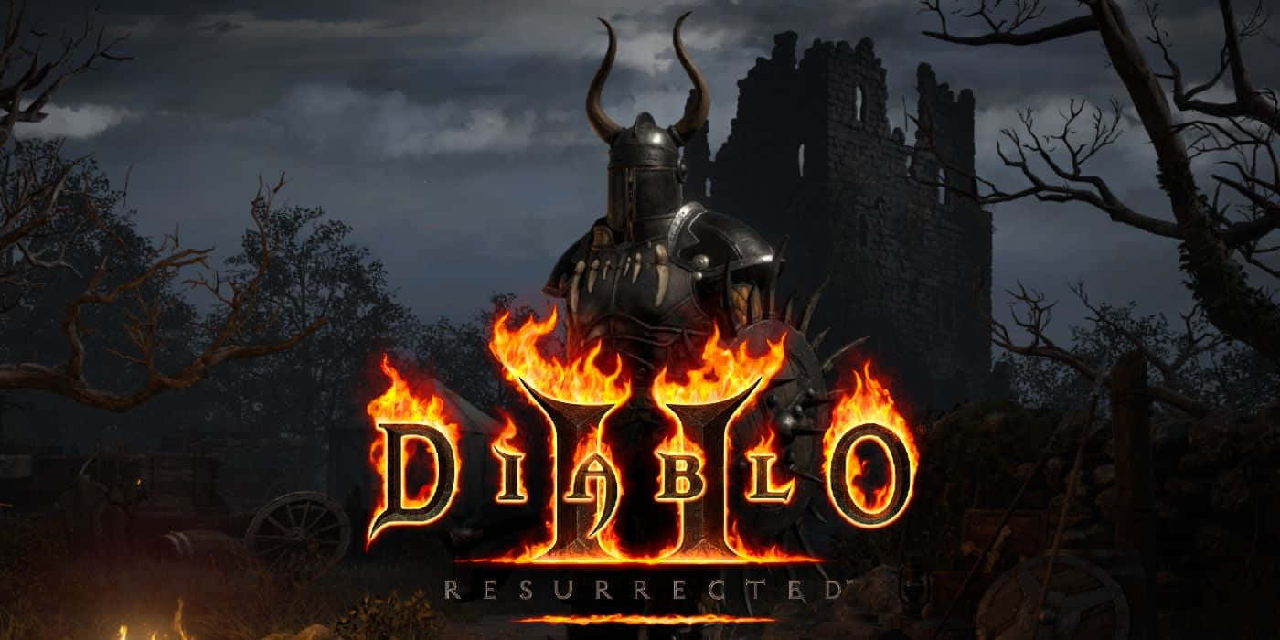 Diablo 2 Resurrected, Diablo Resurrected logo, crumbling castle, HD Desktop Wallpaper