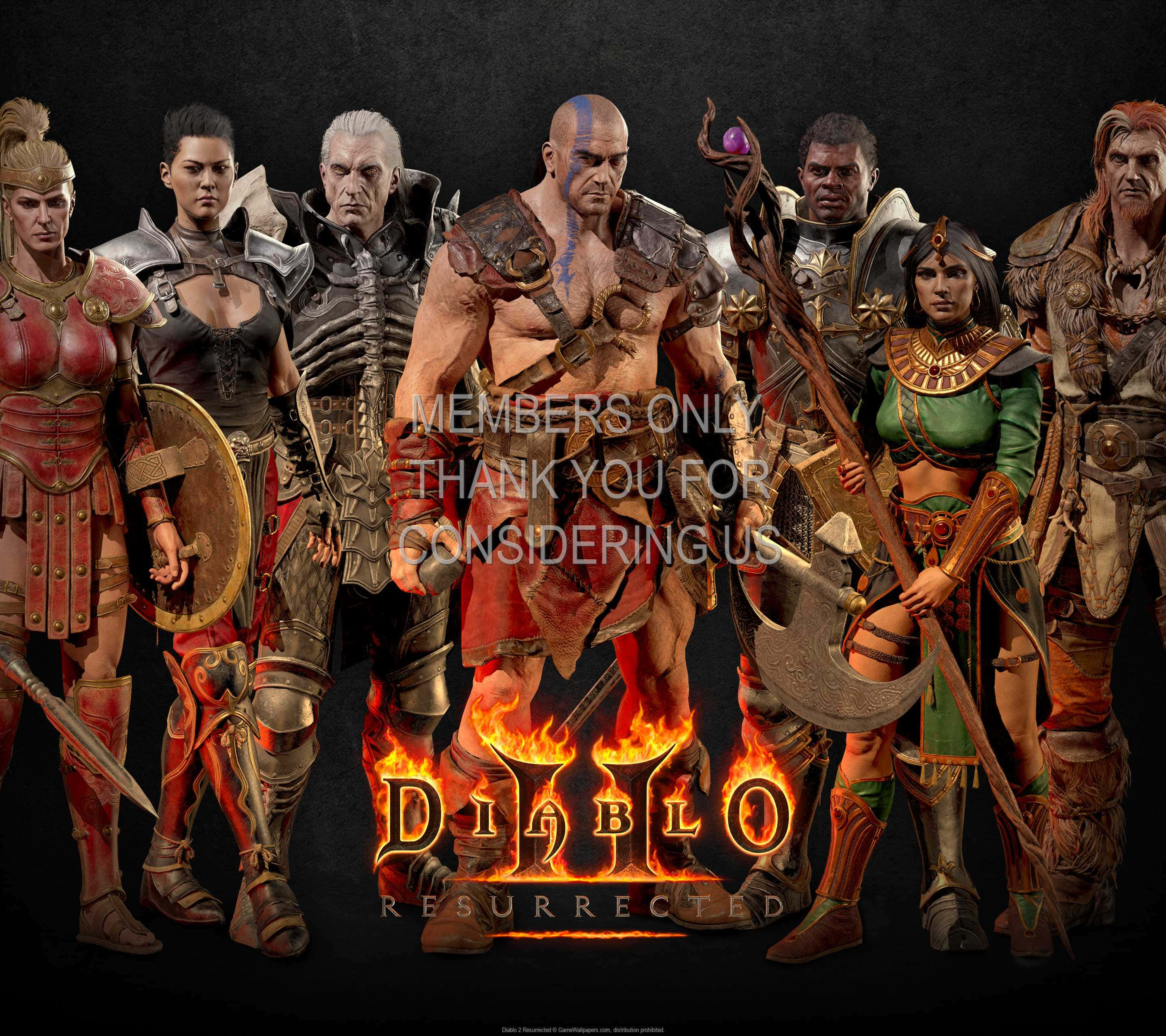 Diablo 2 Resurrected, Diablo Resurrected logo, fiery line, 2K Desktop Wallpaper