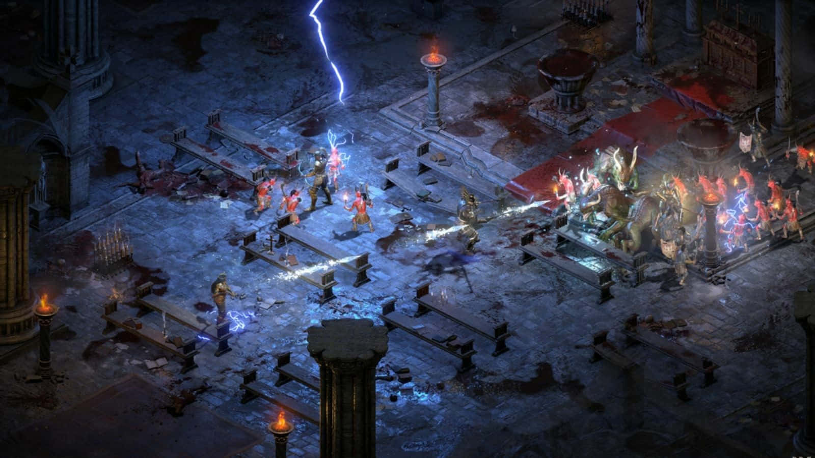 Diablo 2 Resurrected, top-down view, dark fantasy battle, HD Desktop Wallpaper