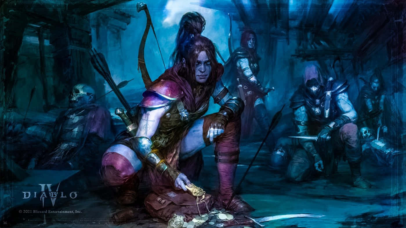 Diablo 2, archer, red armor, HD Desktop Wallpaper