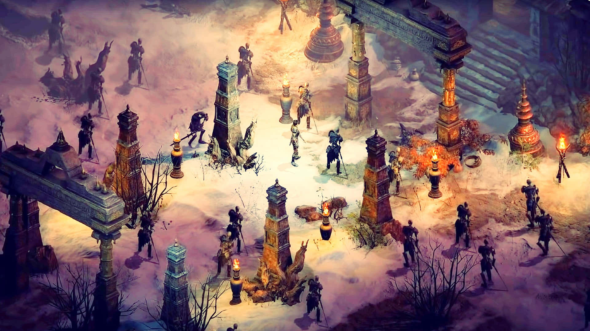 Diablo 2, fantasy battle scene, armored warriors, Full HD Desktop Wallpaper