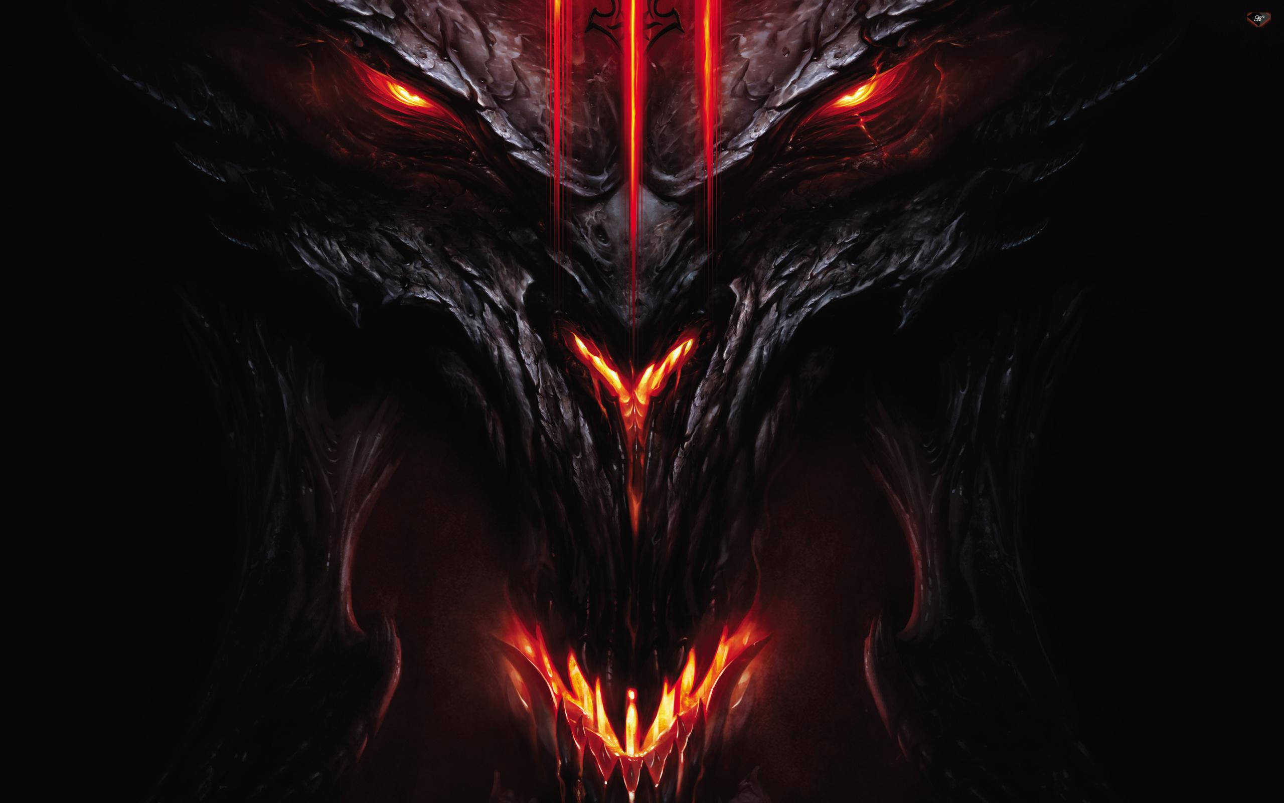 Evil Flaming Eyes Mouth, glowing red eyes, fiery mouth, 2K Desktop Wallpaper