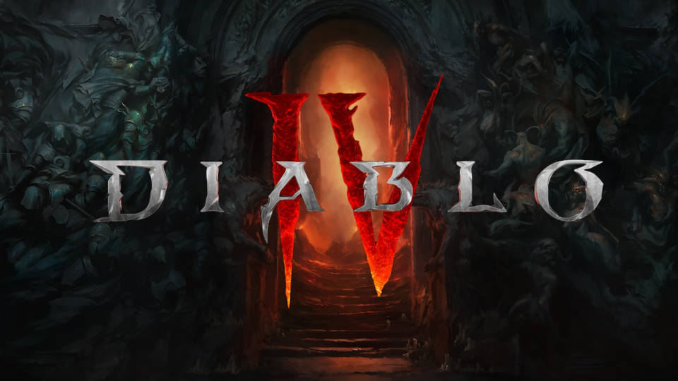 Diablo 4, video game logo, red glow, SD Desktop Wallpaper