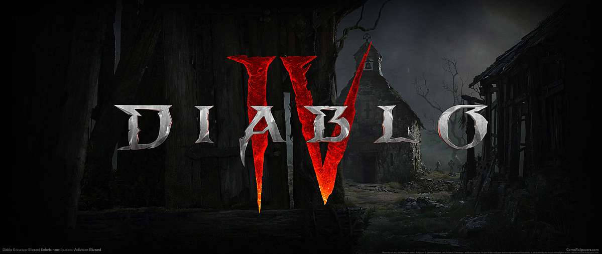 Diablo 4, fiery red, dark eerie village, SD Desktop Wallpaper