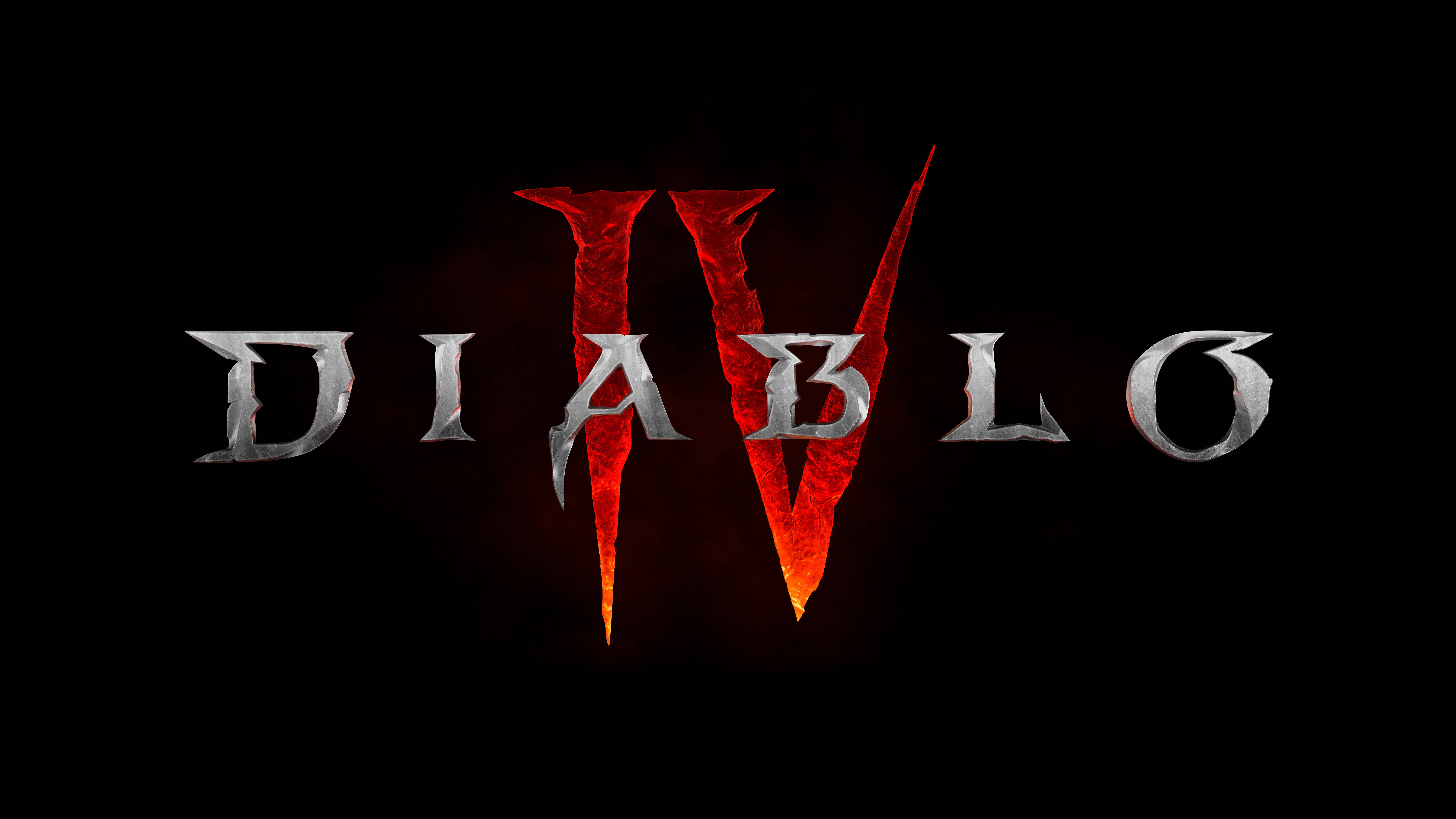 Diablo 4, black background, fiery red energy, 8K Desktop Wallpaper