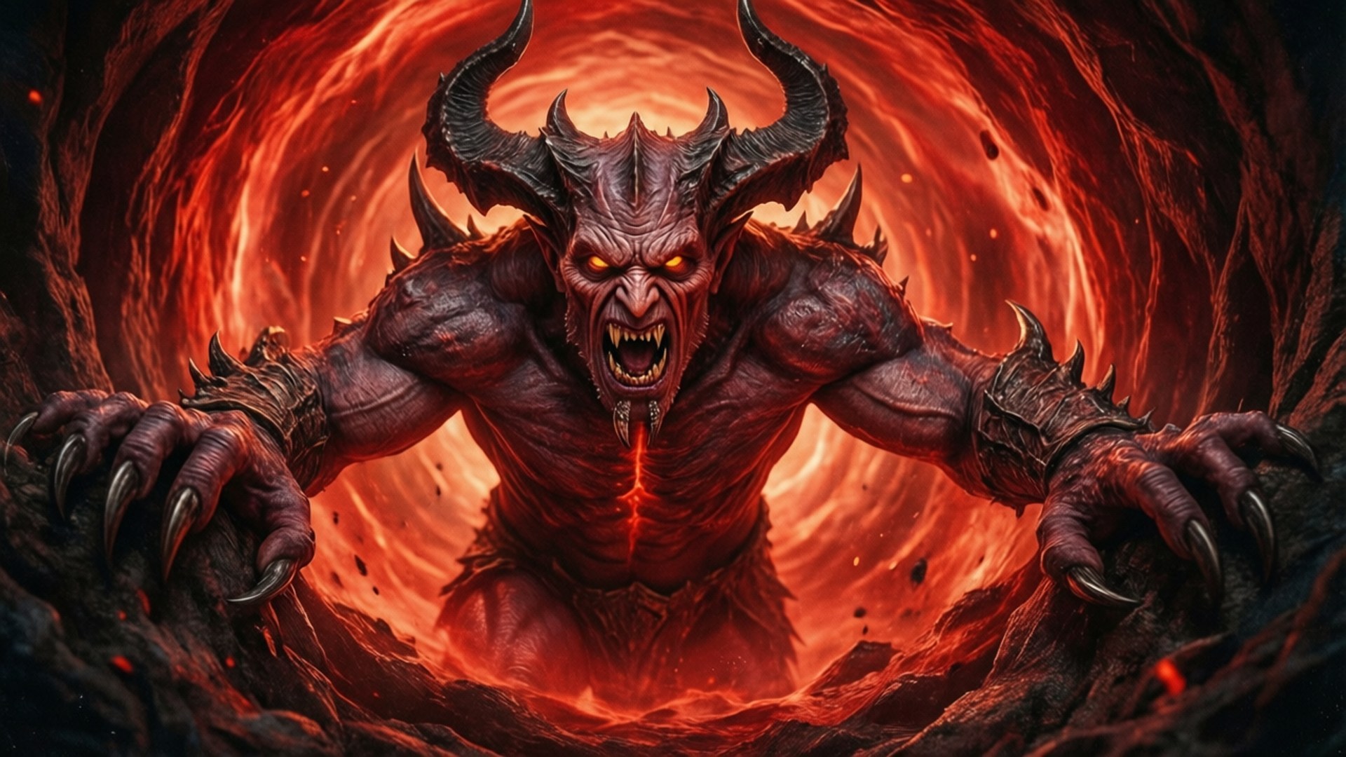 Diablo, portal, swirling red vortex, Full HD Desktop Wallpaper
