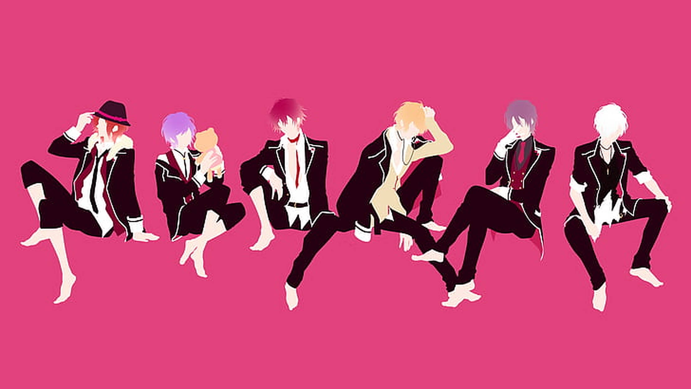 Diabolik Lovers, anime boys, black suits, Full HD Desktop Wallpaper