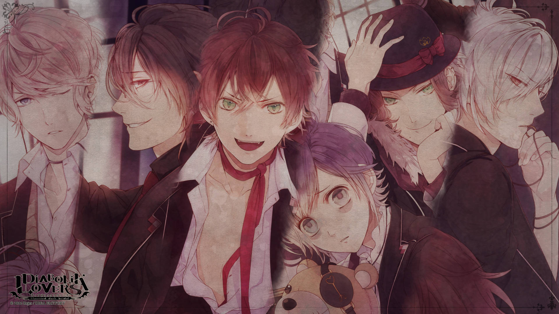 Diabolik Lovers, vintage art, anime characters, Full HD Desktop Wallpaper
