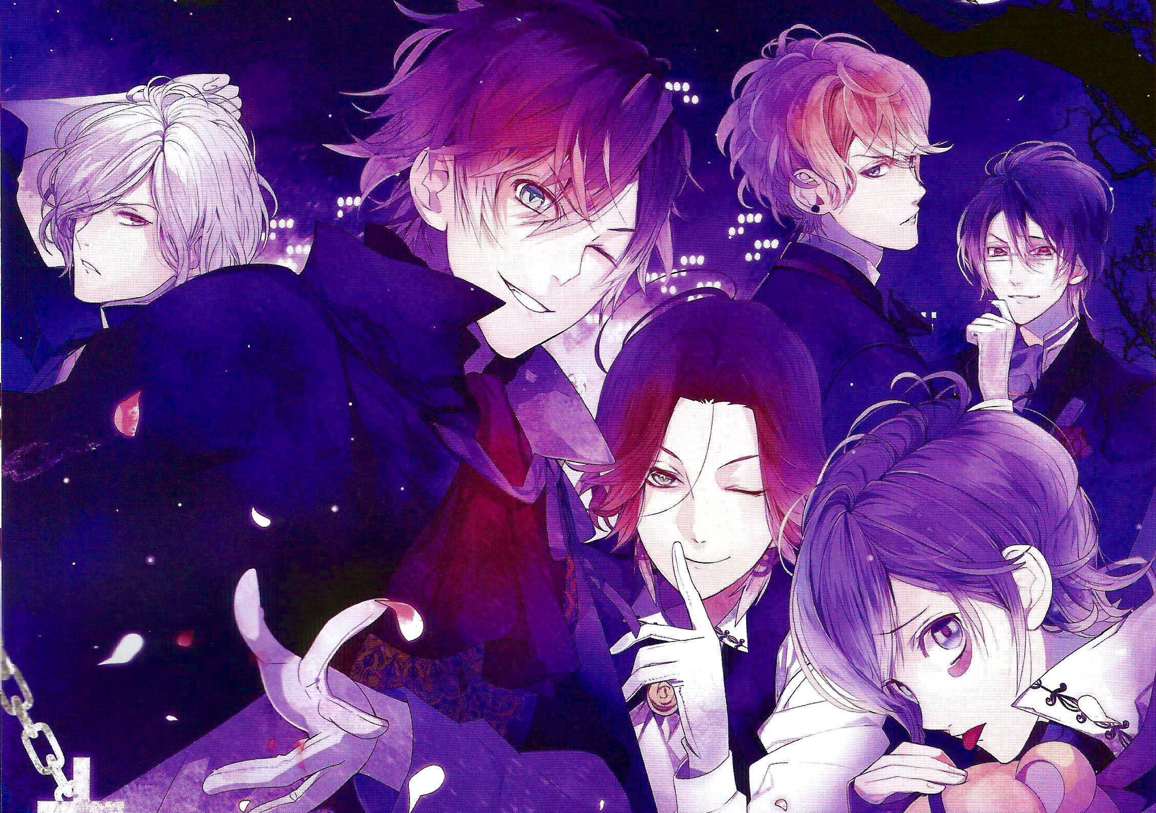 Diabolik Lovers, purple, starry night sky, Full HD Desktop Wallpaper
