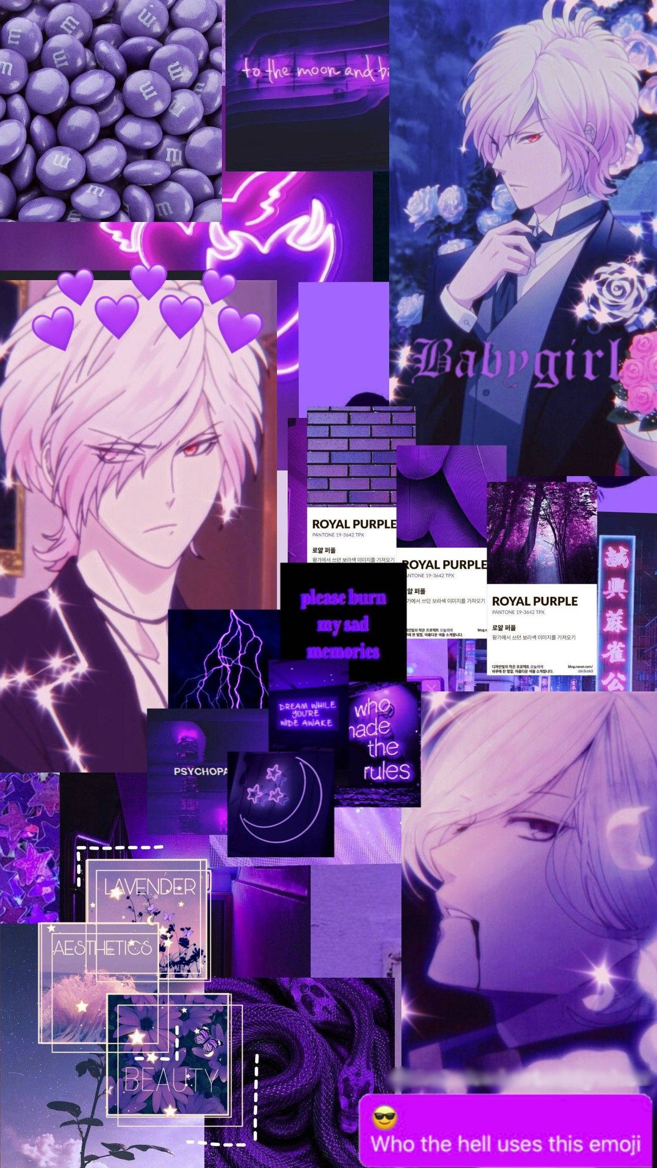 Diabolik Lovers, purple aesthetic, anime collage, Full HD Phone Wallpaper