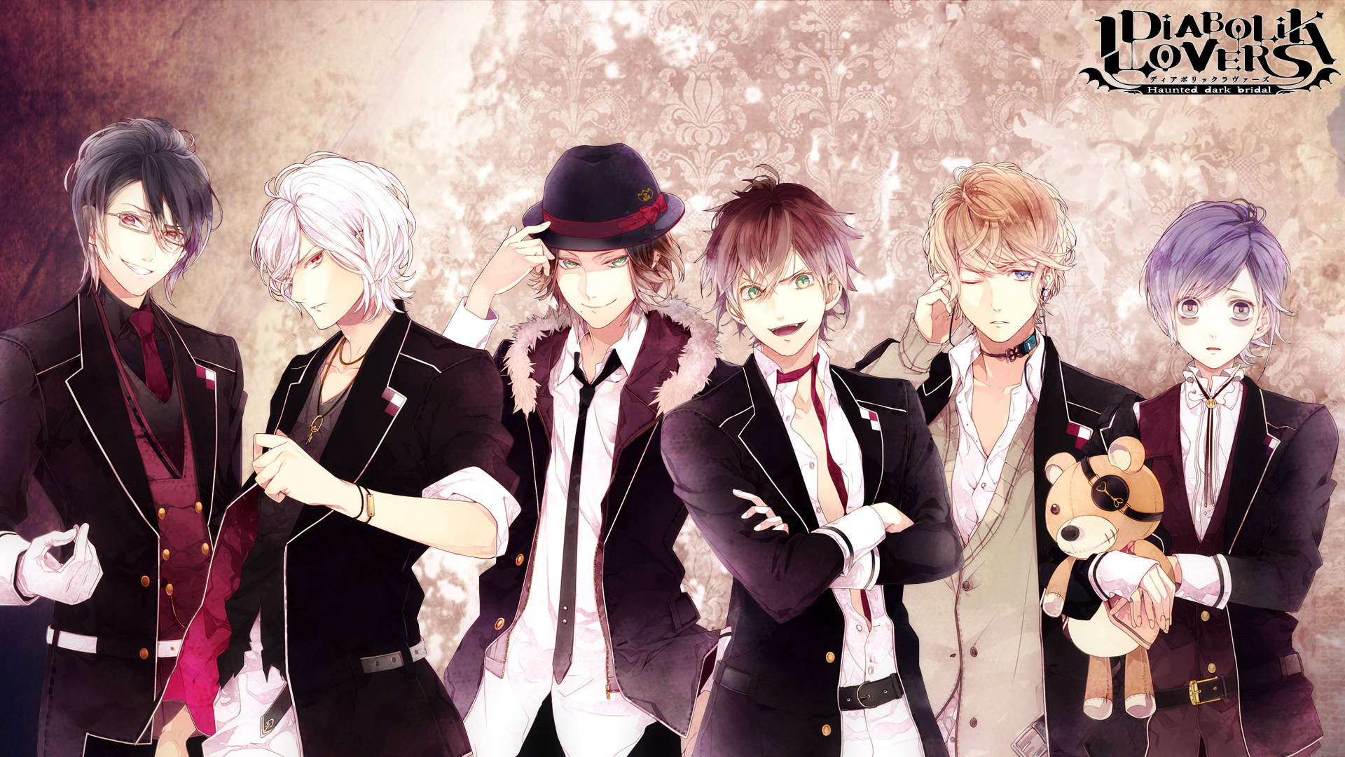 Diabolik Lovers, main characters, anime men, Full HD Desktop Wallpaper