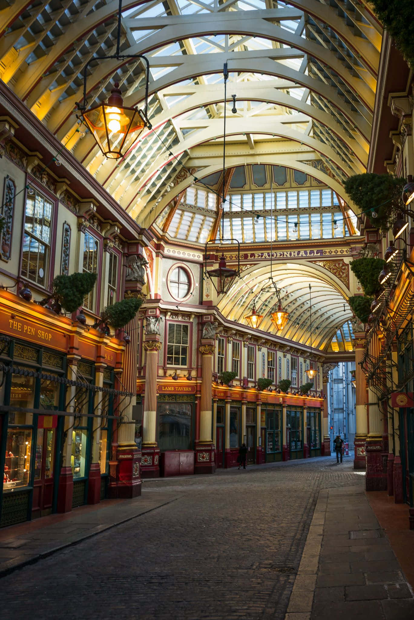 Diagon Alley, Victorian arcade, arched glass ceiling, Full HD Phone Wallpaper