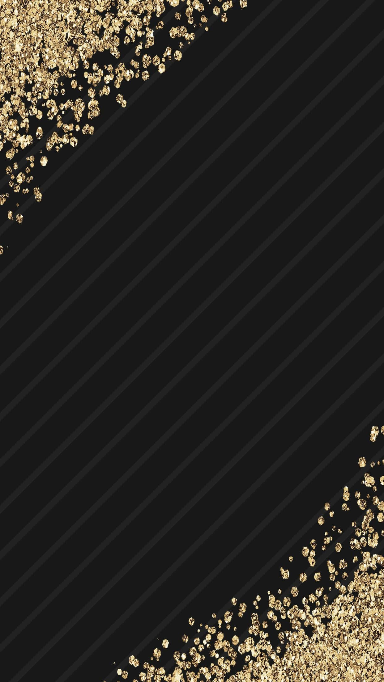 black and gold glitter, diagonal line, top and bottom corners, Full HD Phone Wallpaper