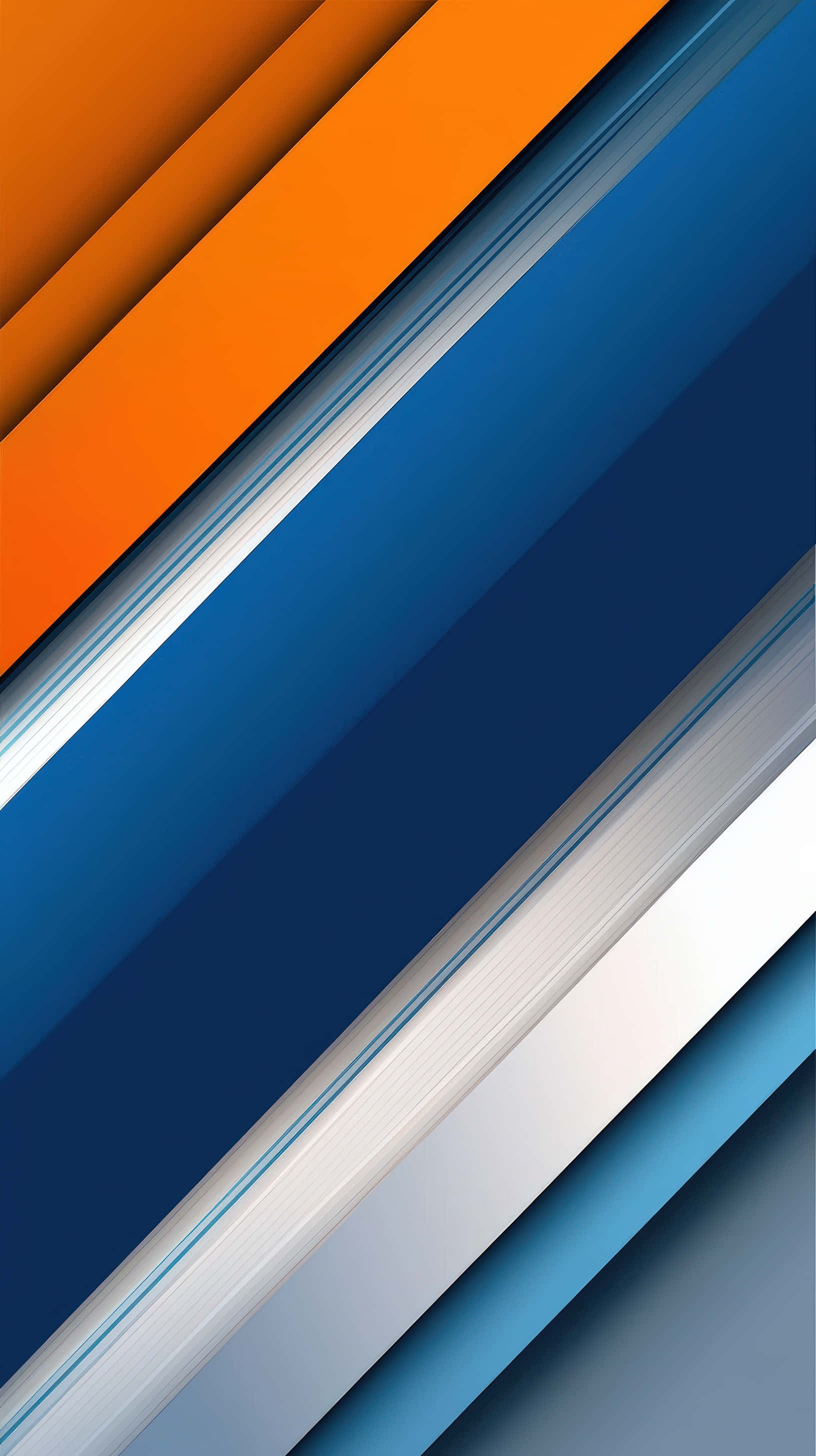 blue, orange, diagonal stripes, 2K Phone Wallpaper