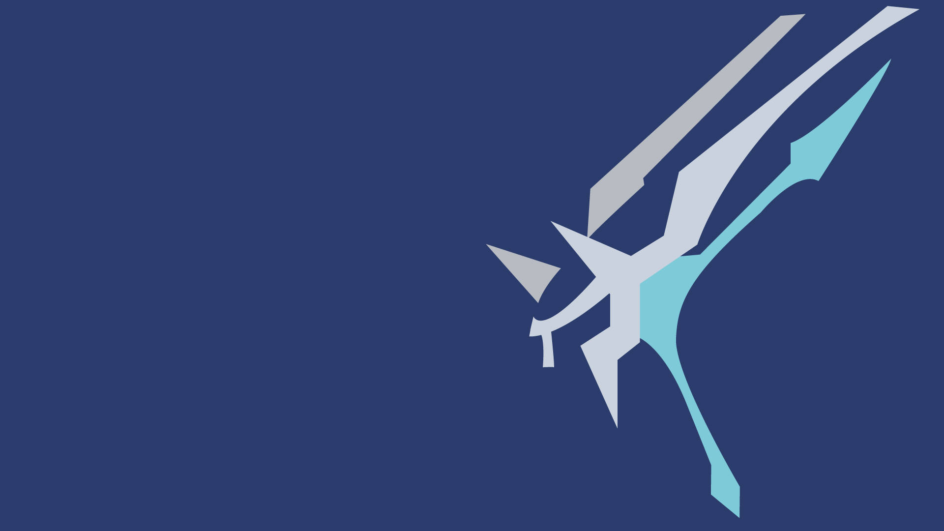 Dialga, silver, cyan, Full HD Desktop Wallpaper