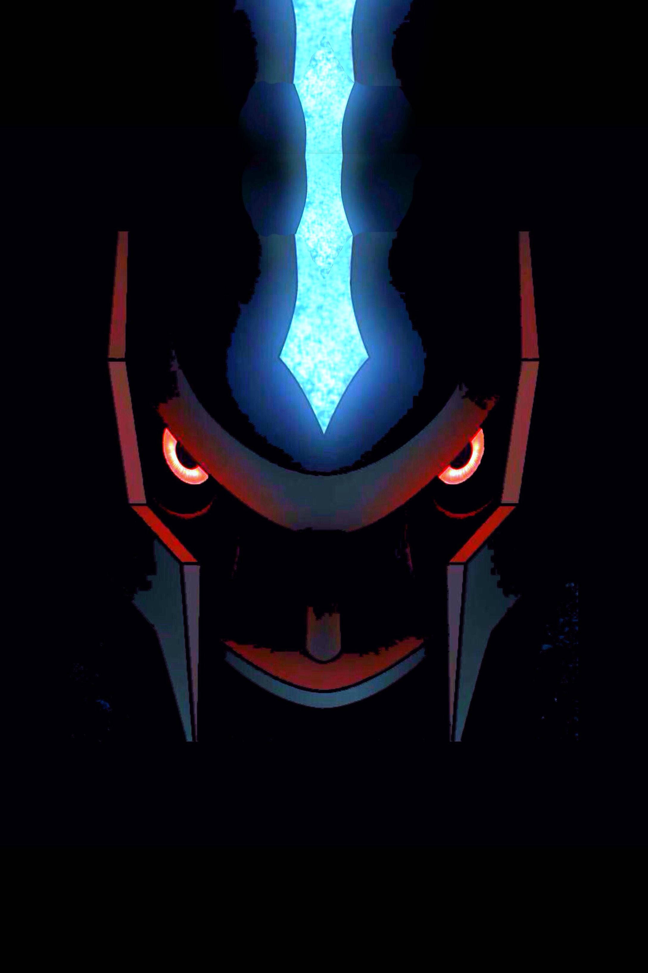 Dialga, glowing red eyes, blue energy blade, 2K Phone Wallpaper