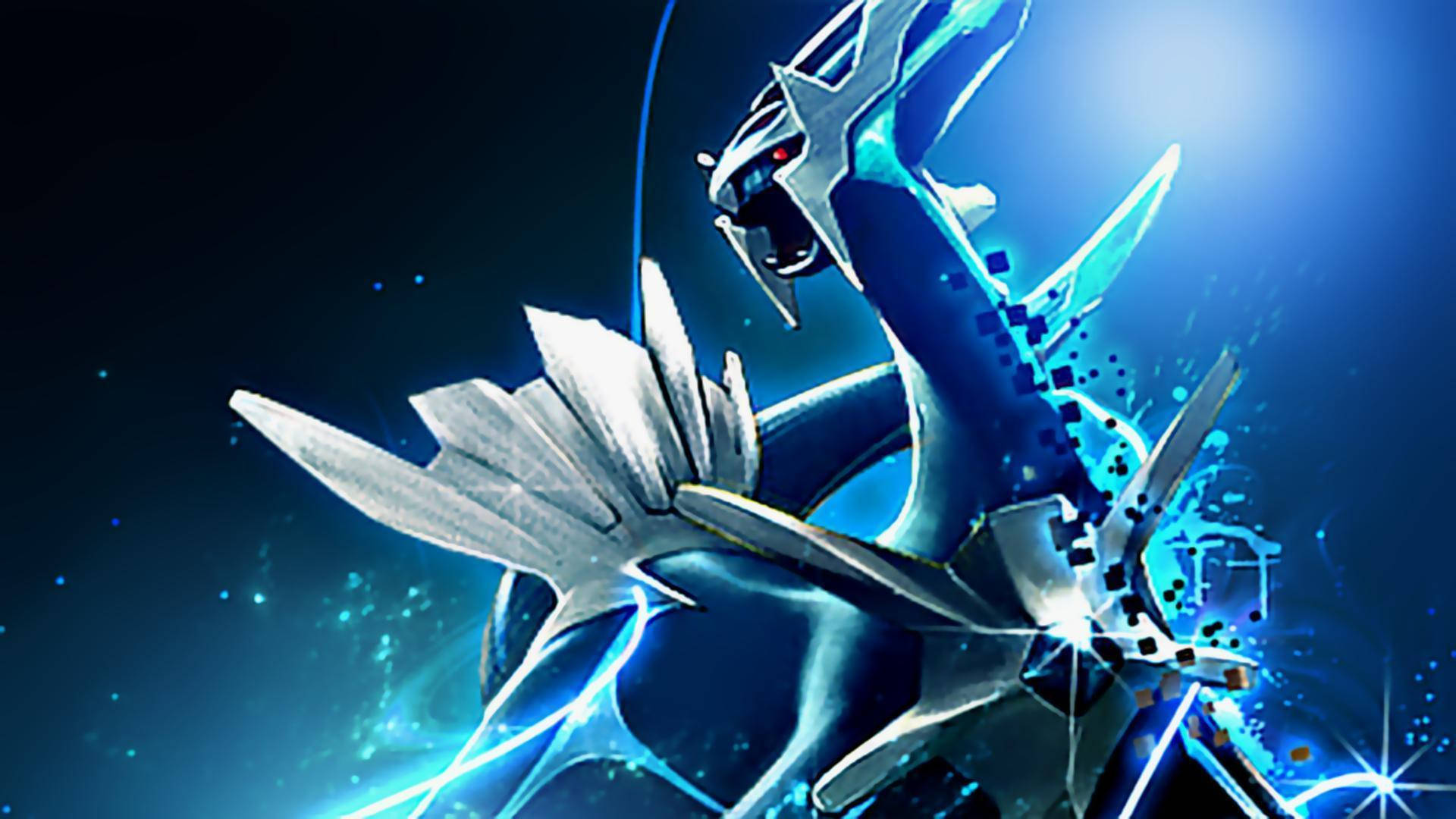 Dialga, blue and silver, glowing eyes, Full HD Desktop Wallpaper