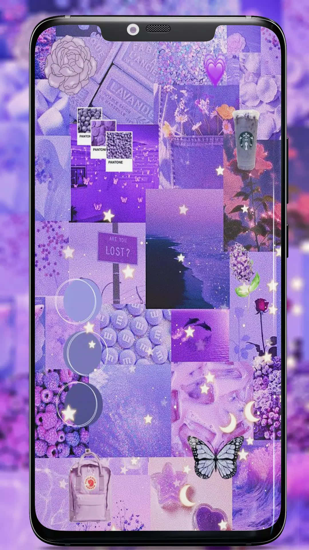 Diamond Aesthetic, vibrant purple, collage wallpaper, Full HD Phone Wallpaper