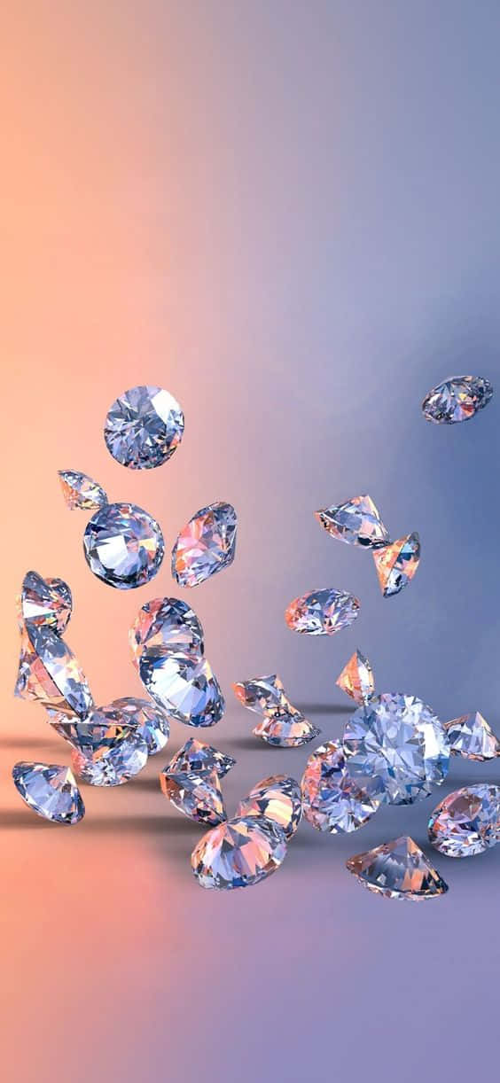 Diamond Aesthetic, peach, lavender, SD Phone Wallpaper