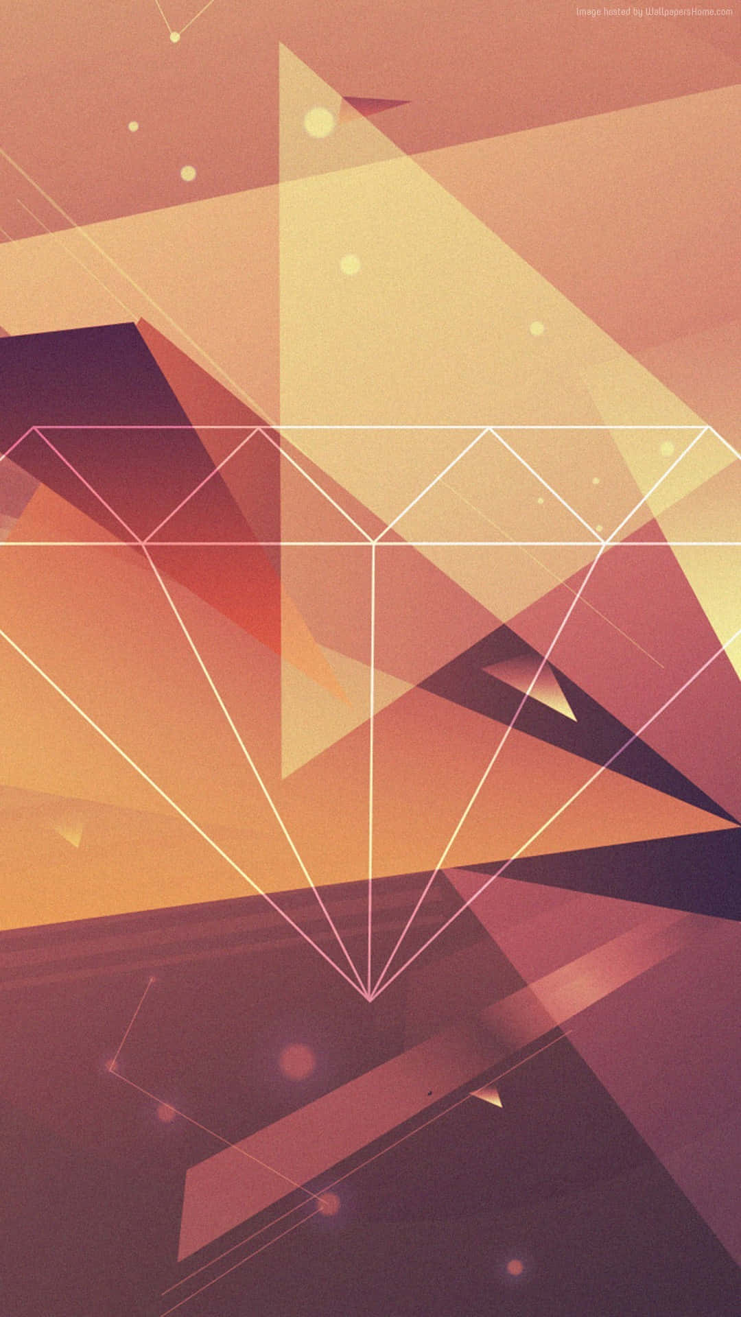 Diamond Aesthetic, abstract geometric shapes, warm gradient tones, Full HD Phone Wallpaper