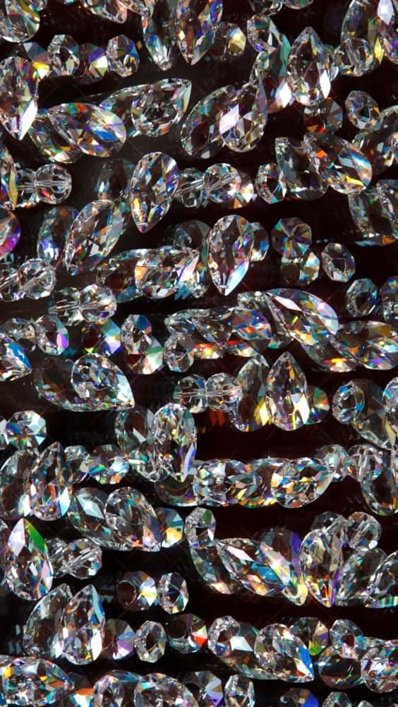 diamond aesthetic, faceted crystals, rainbow hues, SD Phone Wallpaper