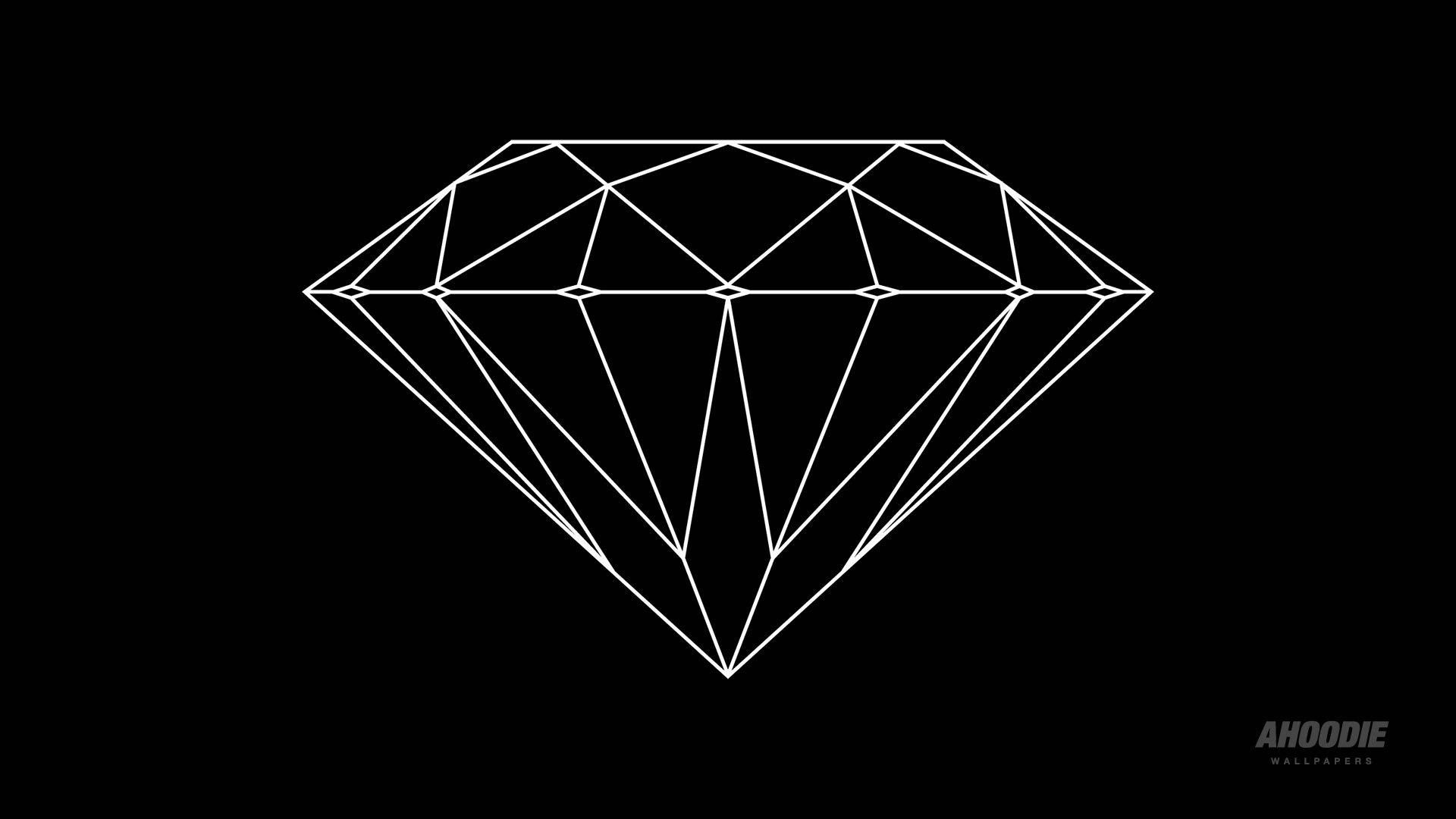 black, white, diamond, Full HD Desktop Wallpaper