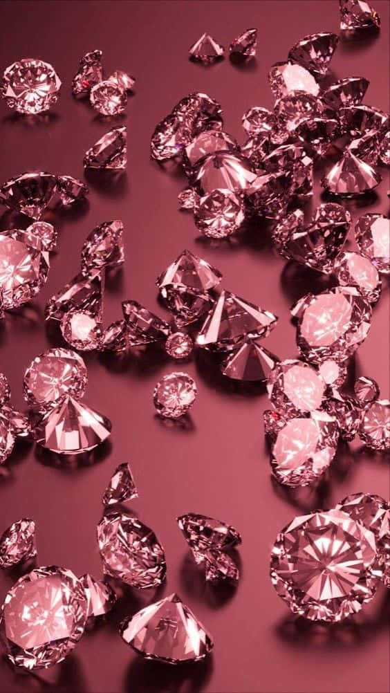 diamond aesthetic, pink diamonds, pink surface, SD Phone Wallpaper