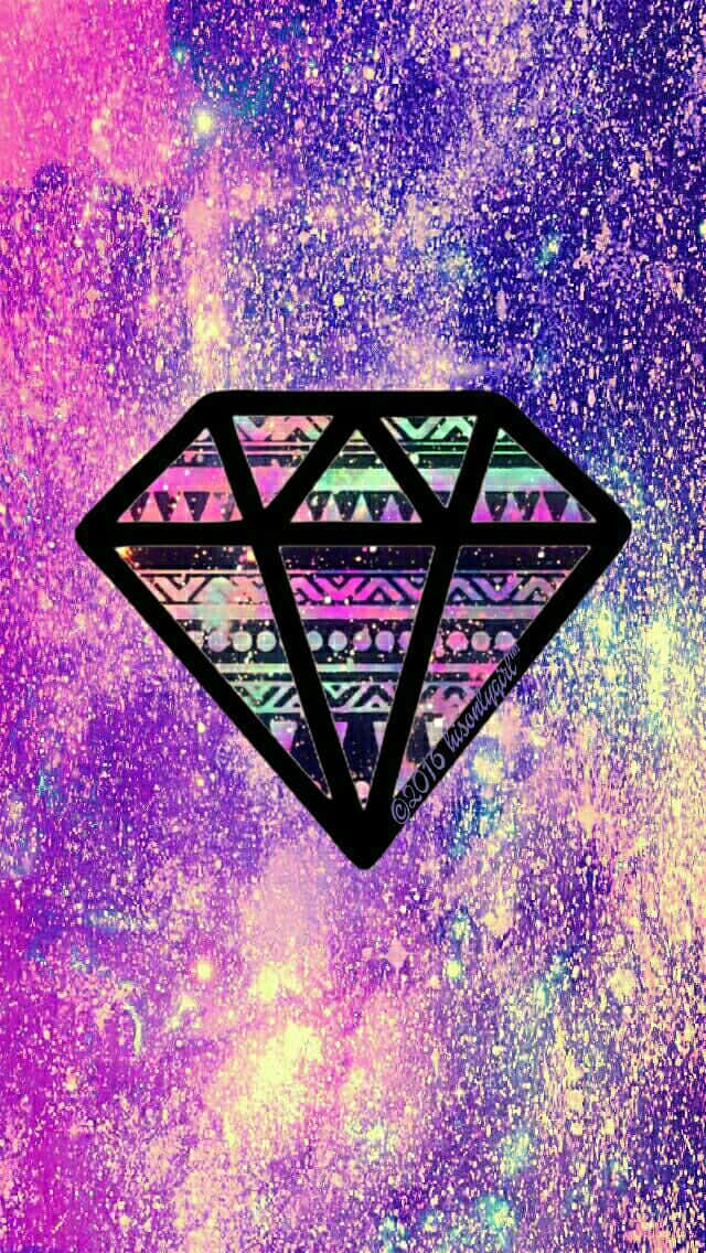 Galaxy Diamond, black outlined diamond, tribal patterns, SD Phone Wallpaper