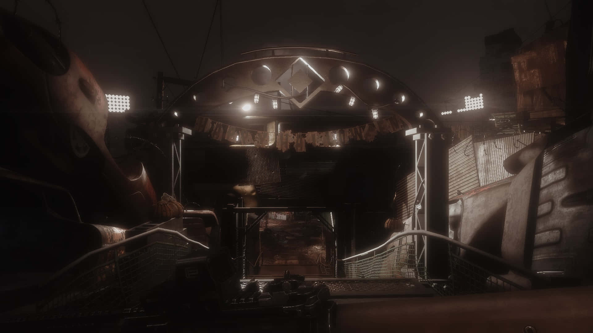 Diamond City, dusk, industrial interior, Full HD Desktop Wallpaper
