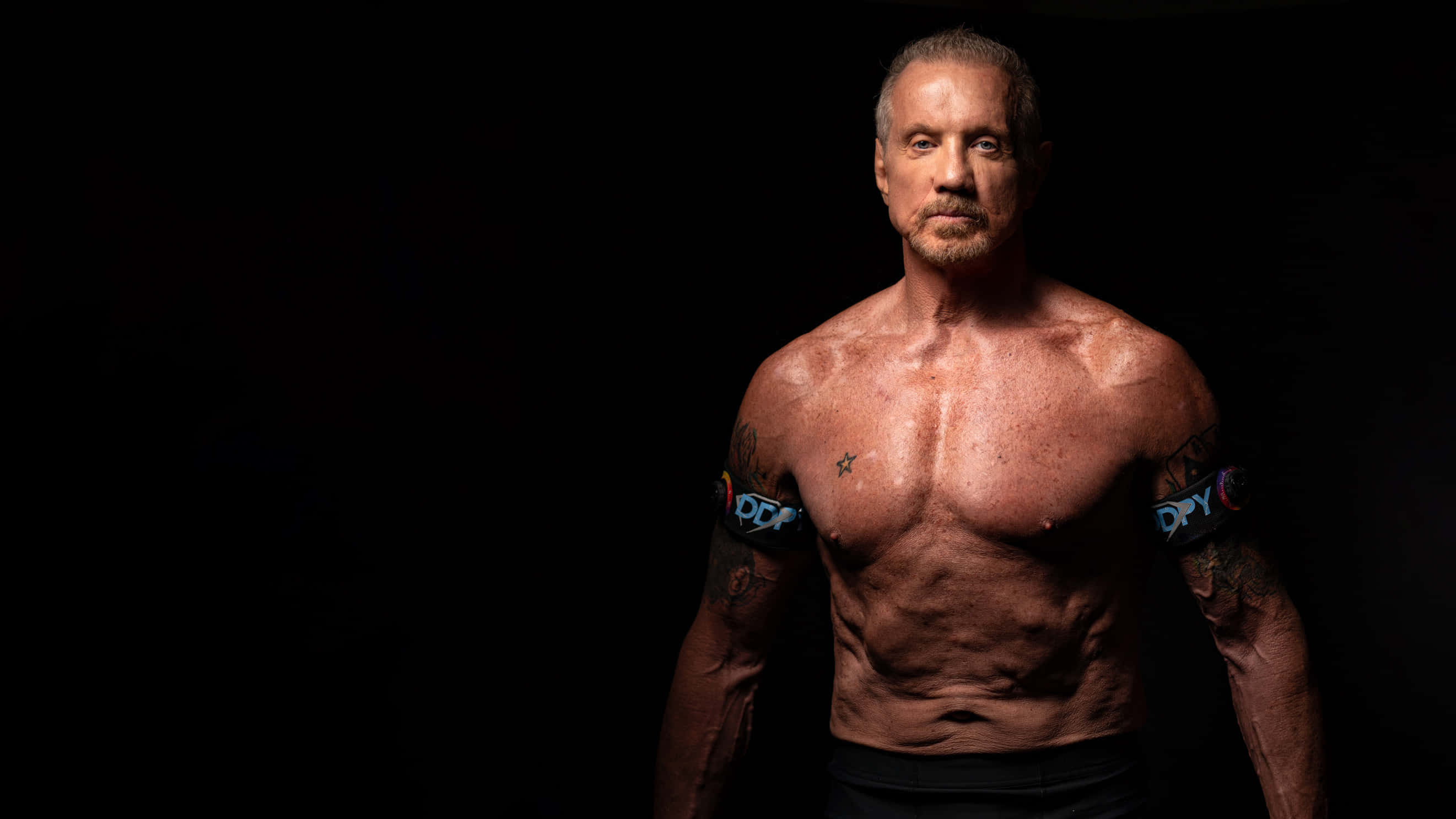 Diamond Dallas Page, muscular, tattoos, 2K Desktop Wallpaper