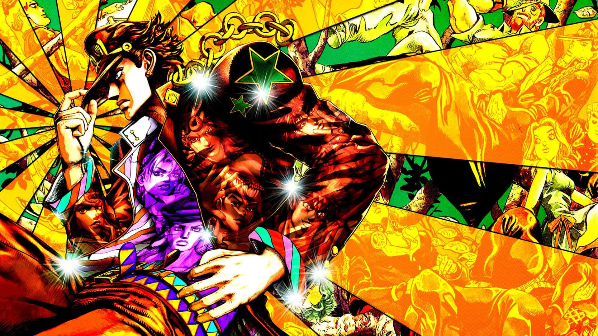 Diamond Is Unbreakable, anime-style illustration, muscular man, Full HD Desktop Wallpaper