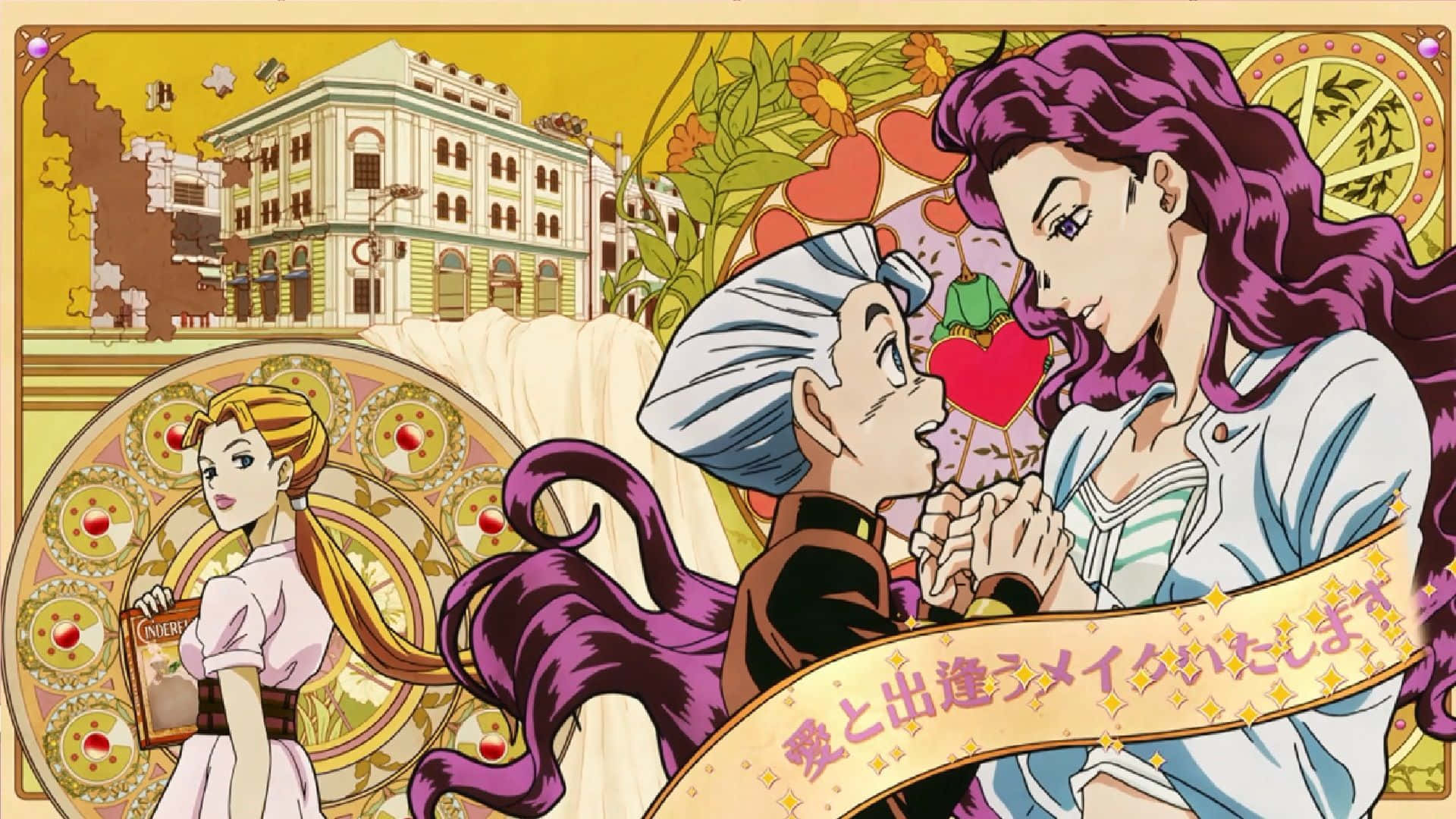 Diamond Is Unbreakable, anime series, three characters, Full HD Desktop Wallpaper