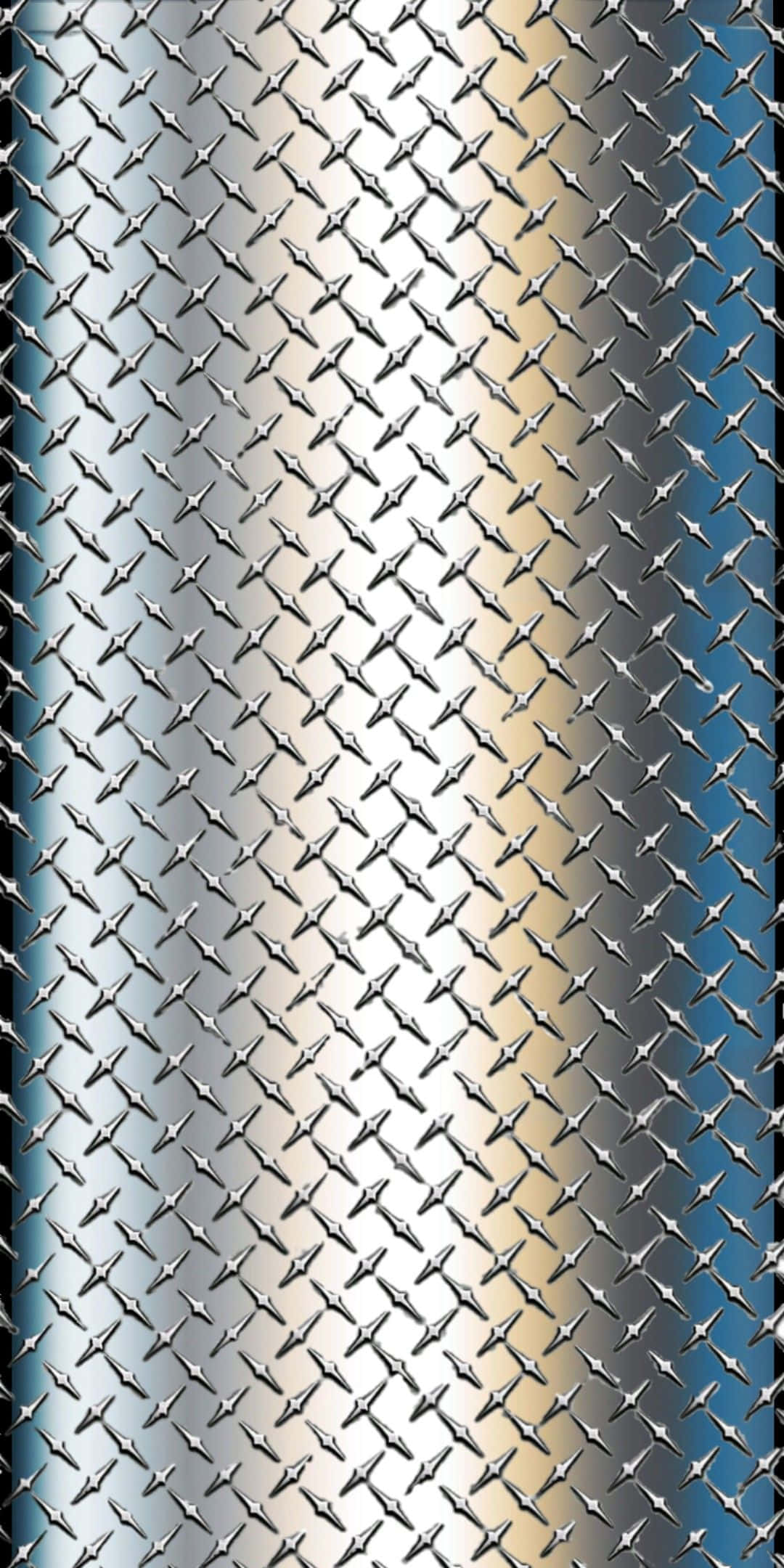 diamond plate, cool blue, warm gold, Full HD Phone Wallpaper